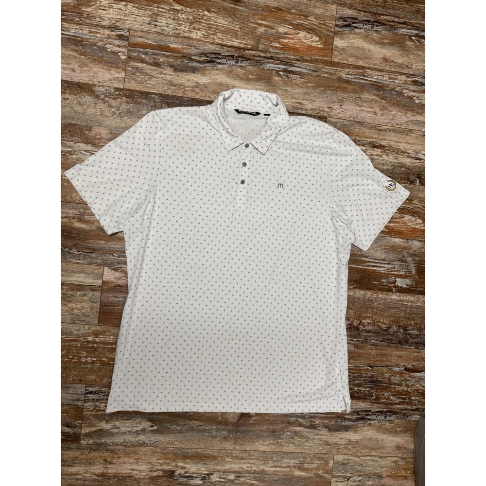Mens Travis Mathew All Over Print Polo Shirt Size XL Horseshoe Bend Golf Stretch